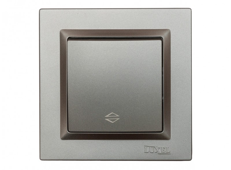 Выключатель проходной Luxel JAZZ (9715) Графитовый Выключатель проходной Luxel JAZZ (9715) Графитовый