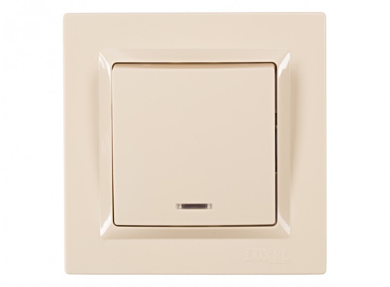 Выключатель с подсветкой Luxel JAZZ (9305) кремовый Выключатель с подсветкой Luxel JAZZ (9305) кремовый