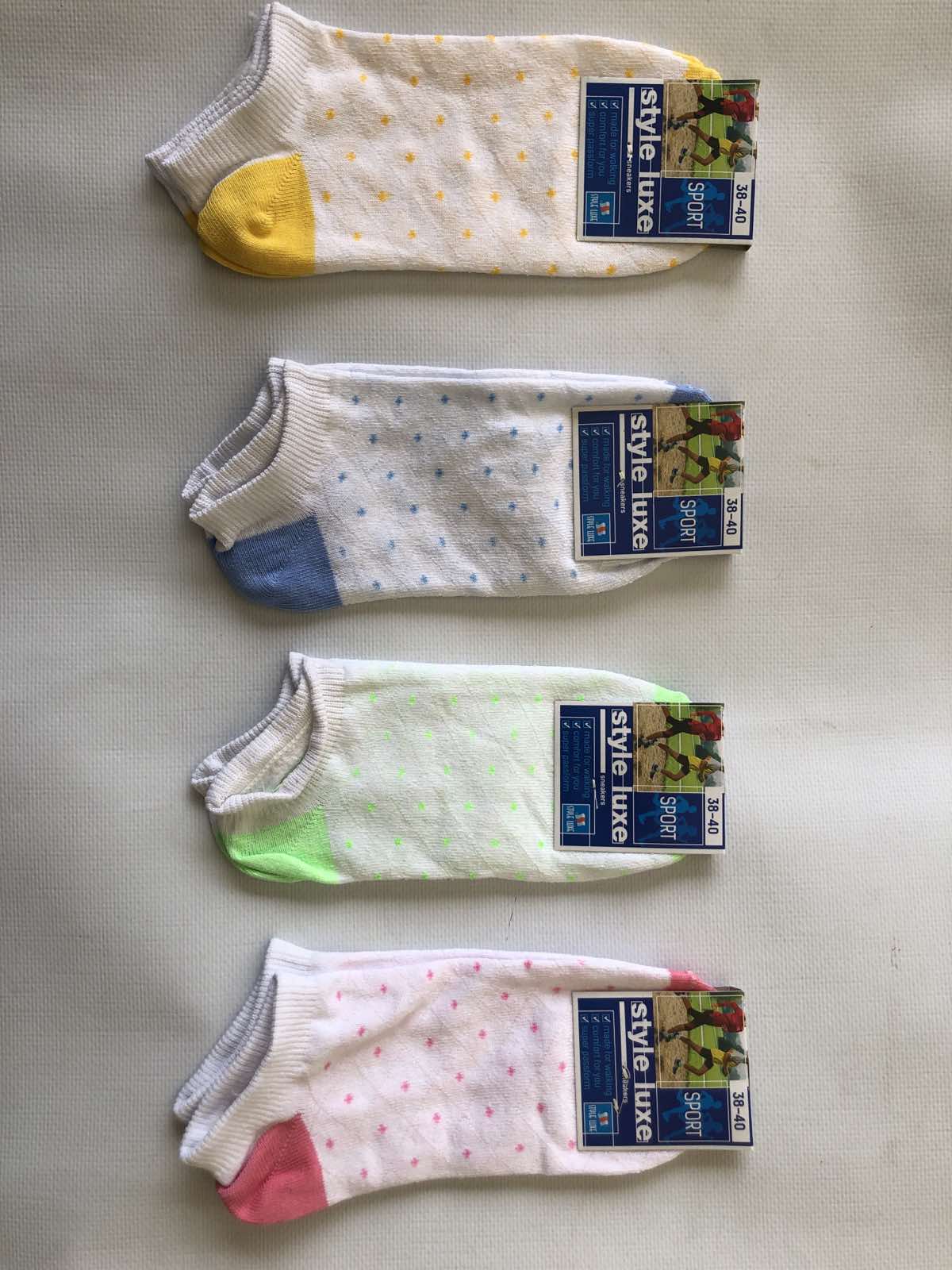 Носки STYLE LUXE ликра патики ( низкие ) сетка 36-40 горох. Цвет : белый Носки STYLE LUXE ликра патики ( низкие ) сетка 36-40 горох. Цвет : белый