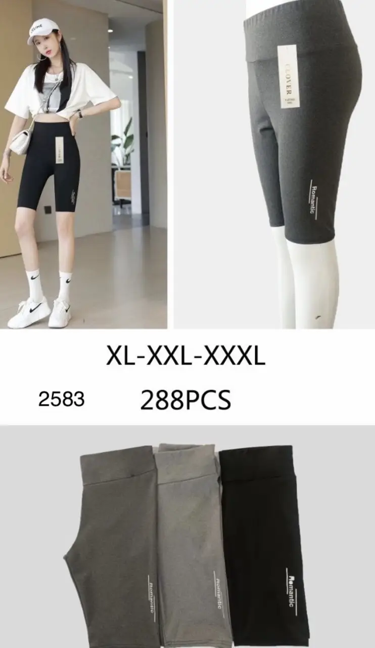 Капри эластичные (эластик трикотаж), р.XL-3XL (44-50) микс, 2583 Капри эластичные (эластик трикотаж), р.XL-3XL (44-50) микс, 2583