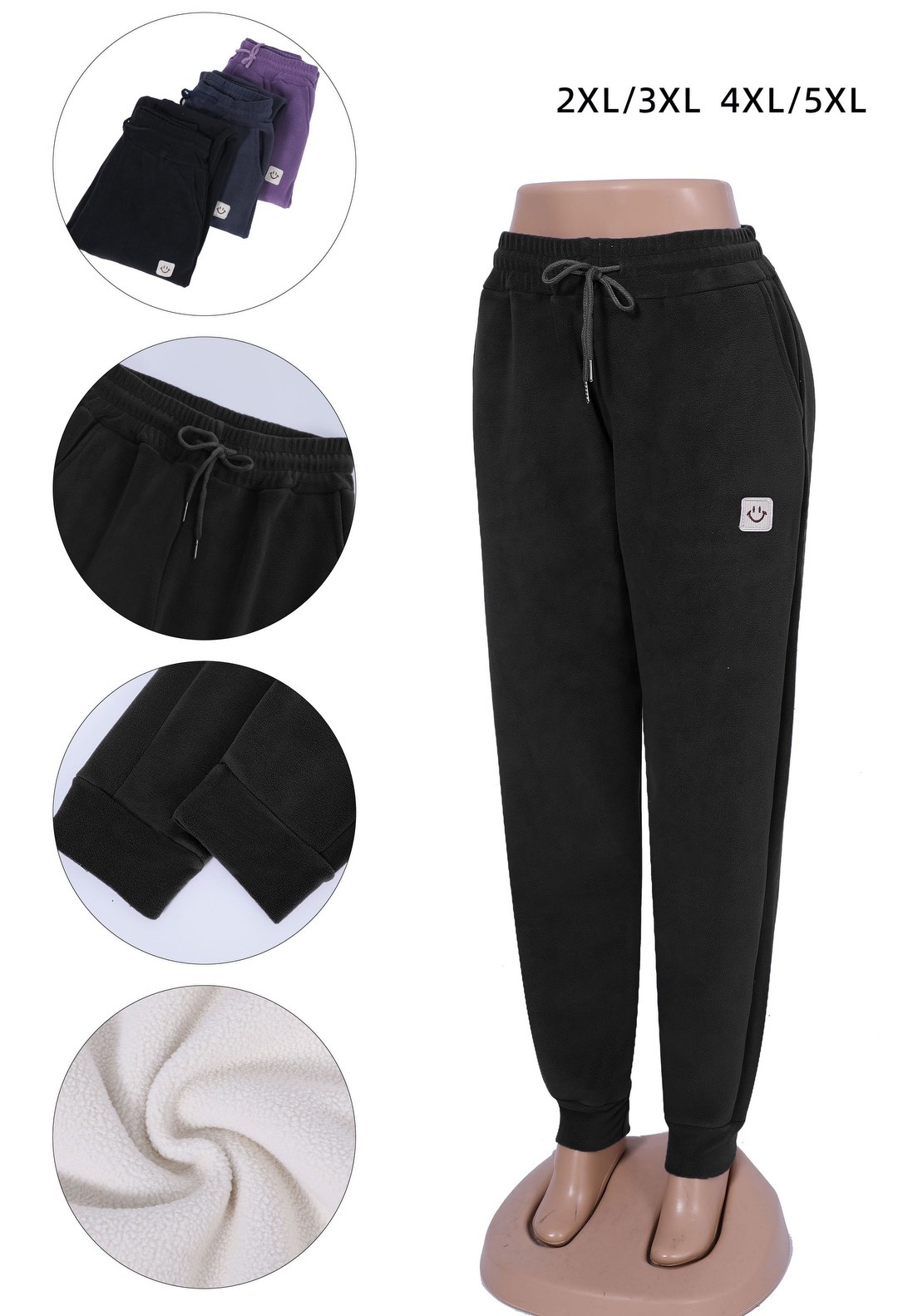 Штани жіночі Kenalin, різні кольори, біле хутро, напівбатальні р.2XL-5XL, 1202-K Штани жіночі Kenalin, різні кольори, біле хутро, напівбатальні р.2XL-5XL, 1202-K