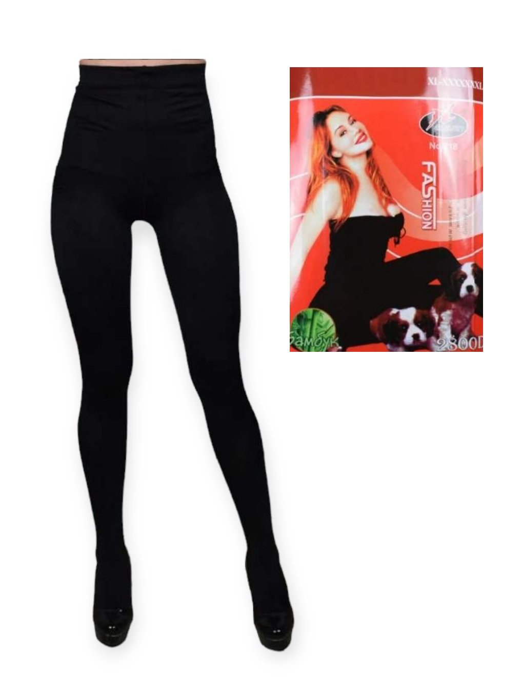 Колготки жіночі байка 2800 DEN чорні, 2 шва батальні р.7XL, Натали 218 Колготки жіночі байка 2800 DEN чорні, 2 шва батальні р.7XL, Натали 218