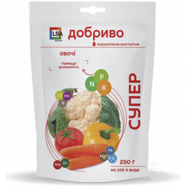 Супер удобрение овощи 250 г Супер удобрение овощи 250 г