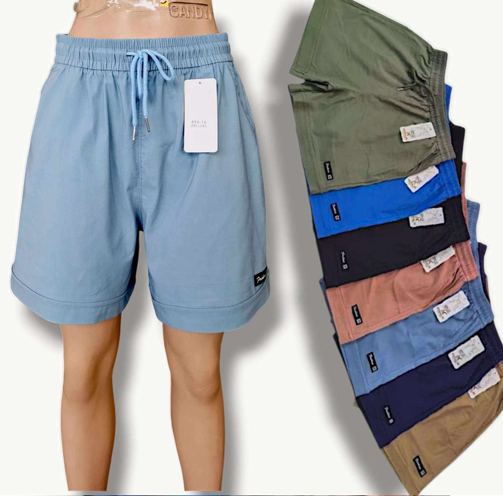 Шорти жіночі стрейч коттон. Фірми Kenalin. Напівбатал. Розмір : 2XL-6XL різного кольору. Шорти жіночі стрейч коттон. Фірми Kenalin. Напівбатал. Розмір : 2XL-6XL різного кольору.