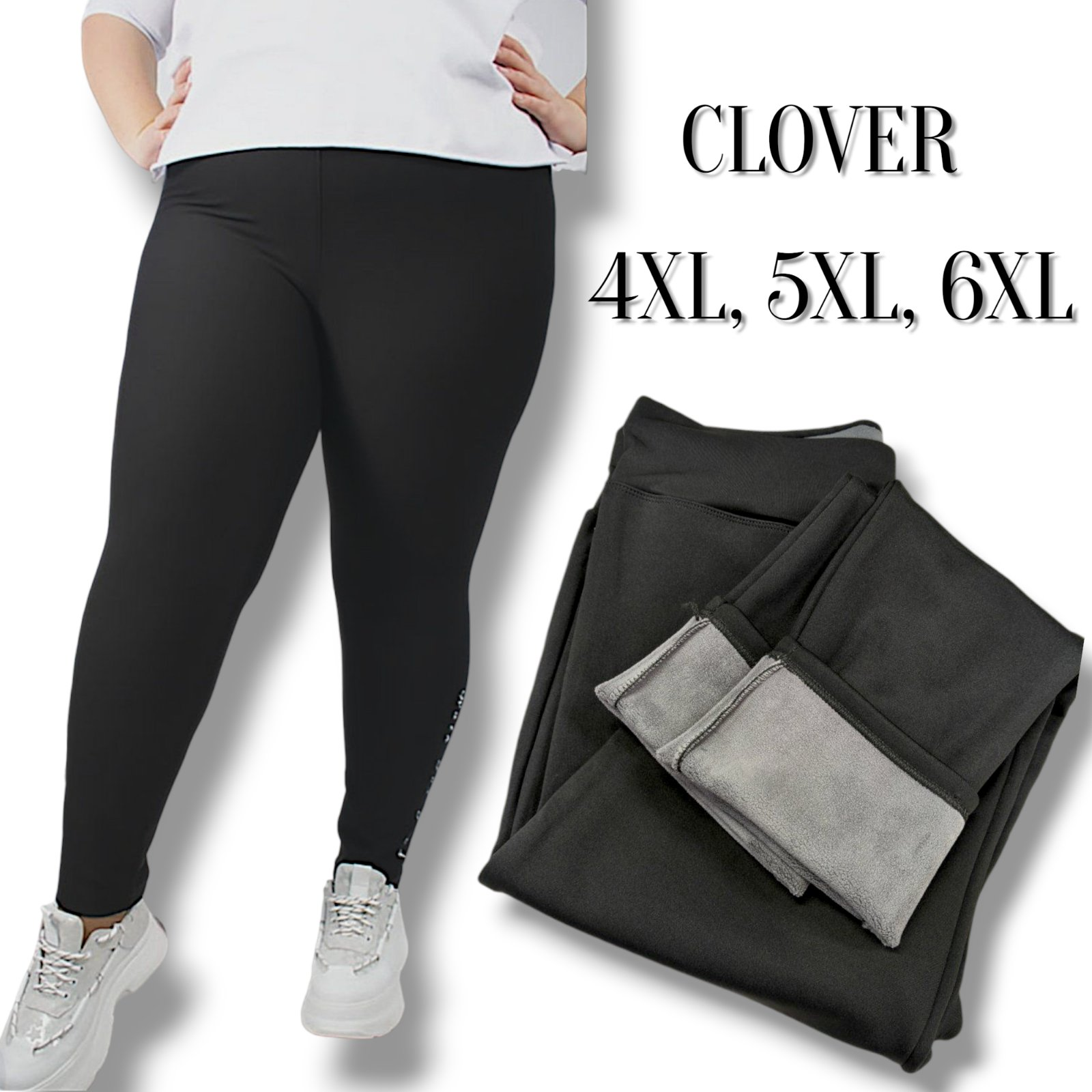 Лосіни жіночі теплі на флісі, з матового еластику. Батал: 4XL, 5XL, 6XL. Clover. Лосіни жіночі теплі на флісі, з матового еластику. Батал: 4XL, 5XL, 6XL. Clover.