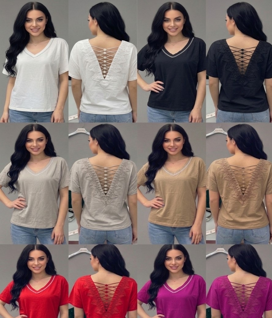 Футболка 26112, (спинка ажурна ). Розмір S,M, L(46,48;50) Якість 95%-cotton; 5%-spandex Футболка 26112, (спинка ажурна ). Розмір S,M, L(46,48;50) Якість 95%-cotton; 5%-spandex