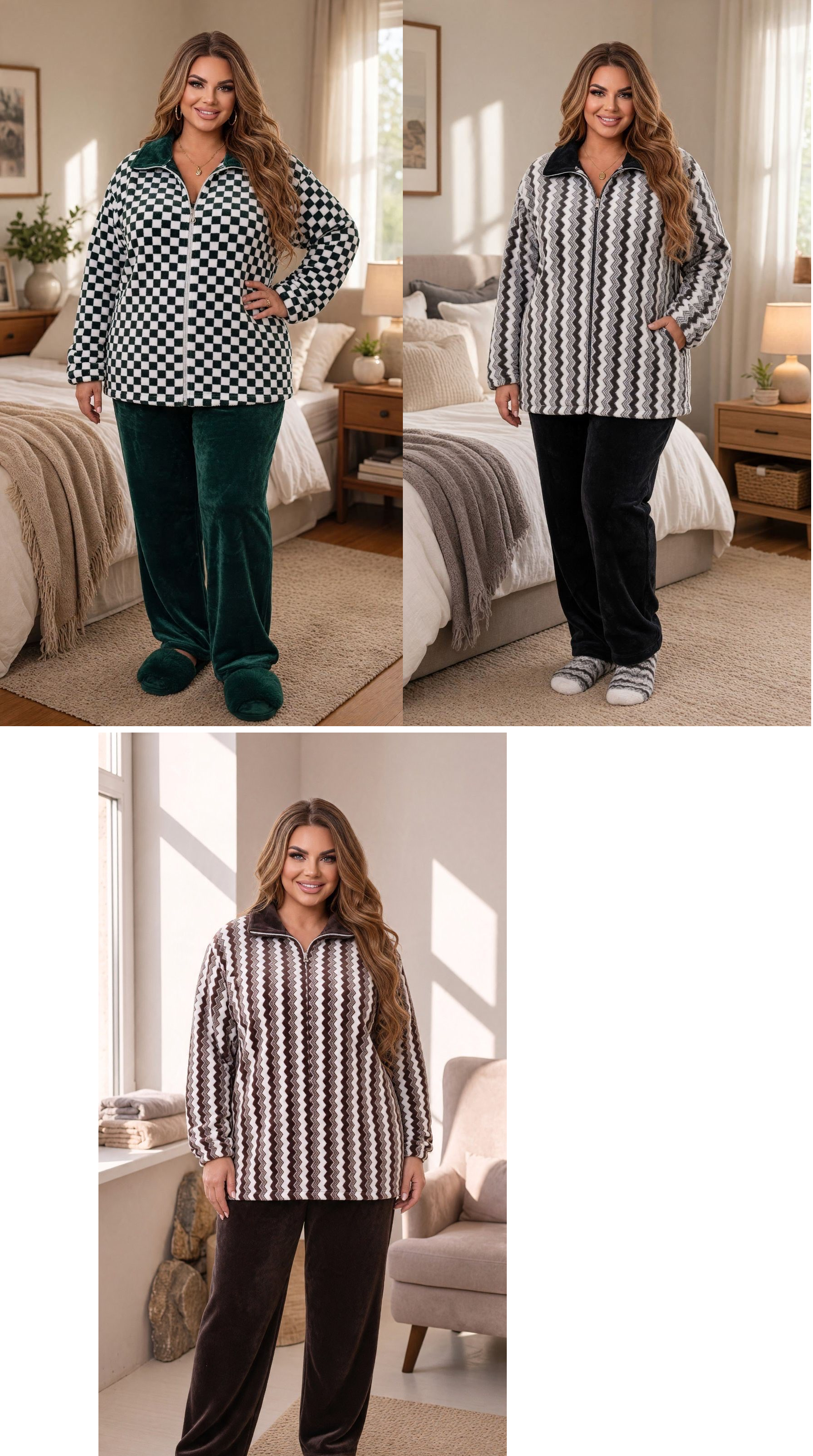 Батальные махровые пижамы 2XL-3XL-4XL Батальные махровые пижамы 2XL-3XL-4XL