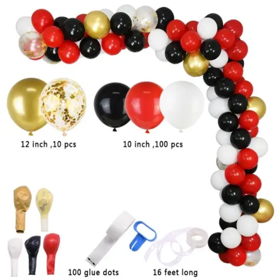 Арка гирлянда из воздушных шаров "Красное и чёрное" Арка гирлянда из воздушных шаров "Красное и чёрное"