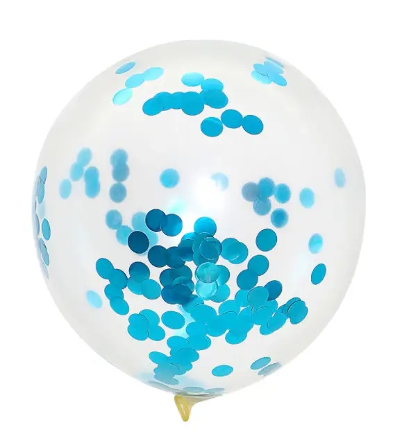 Воздушный шар 12" с конфетти бирюзовый (Китай), 1 штука Воздушный шар 12" с конфетти бирюзовый (Китай), 1 штука