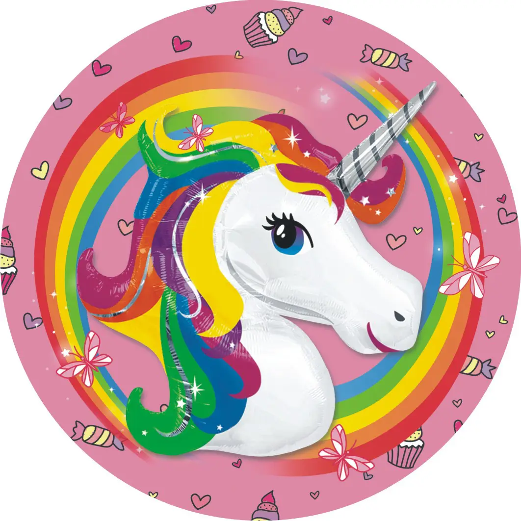 Тарелки бумажные одноразовые детские " Единорог ". 18 см.10 шт Тарелки бумажные одноразовые детские " Единорог ". 18 см.10 шт
