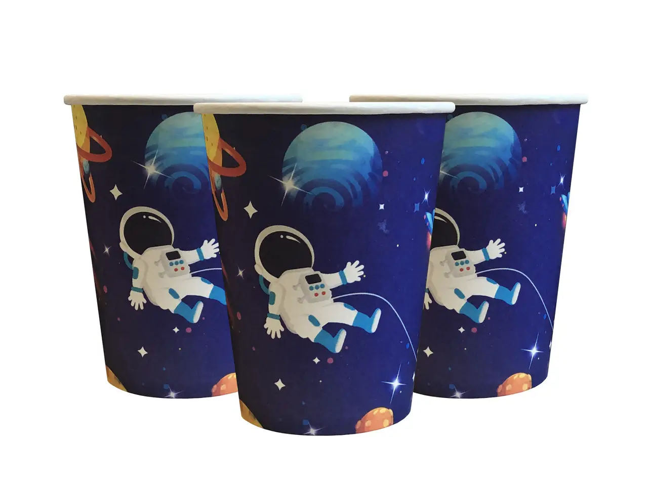 Стаканы одноразовые бумажные "Космос" 10 шт/уп Стаканы одноразовые бумажные "Космос" 10 шт/уп