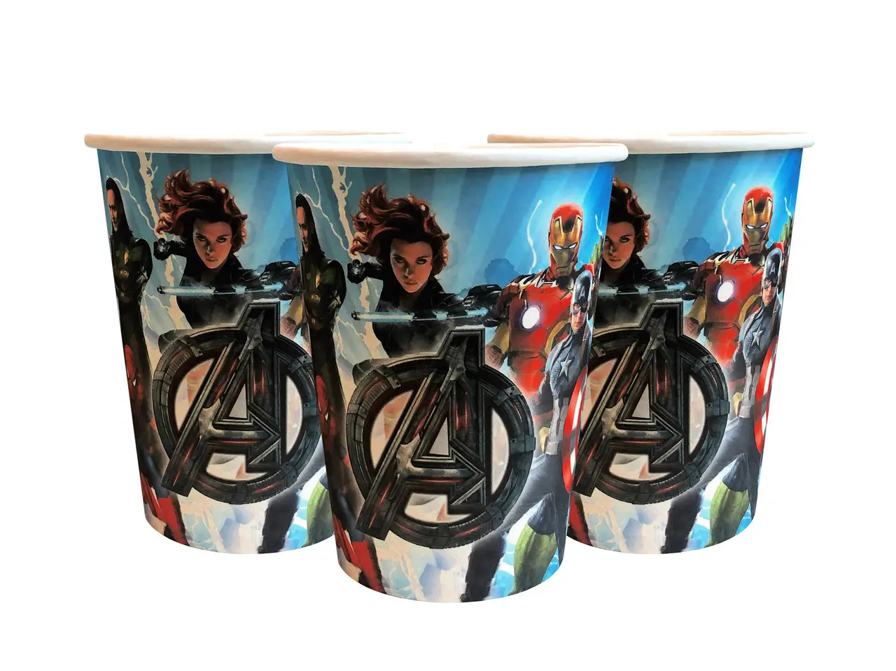 Стаканы одноразовые бумажные "Мстители" 10 шт/уп Стаканы одноразовые бумажные "Мстители" 10 шт/уп