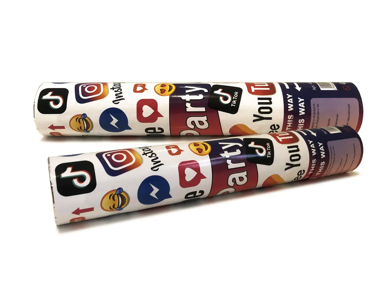 Хлопушка пневматическая Социальные сети, 30 см Хлопушка пневматическая Социальные сети, 30 см