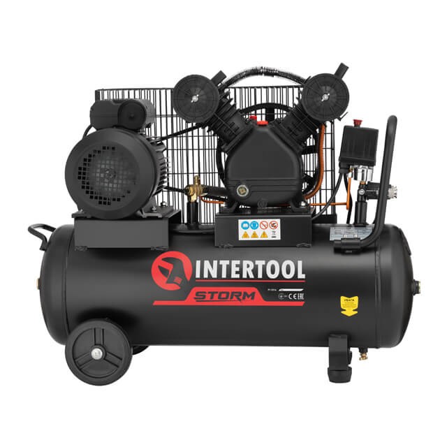 Компрессор 50 л, 3 кВт, 220 В, 10 атм, 500 л/мин, 2 цилиндра INTERTOOL PT-0016 Компрессор 50 л, 3 кВт, 220 В, 10 атм, 500 л/мин, 2 цилиндра INTERTOOL PT-0016