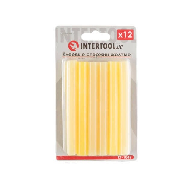 Комплект желтых клеевых стержней 11.2мм*100мм, 12шт. INTERTOOL RT-1049 Комплект желтых клеевых стержней 11.2мм*100мм, 12шт. INTERTOOL RT-1049