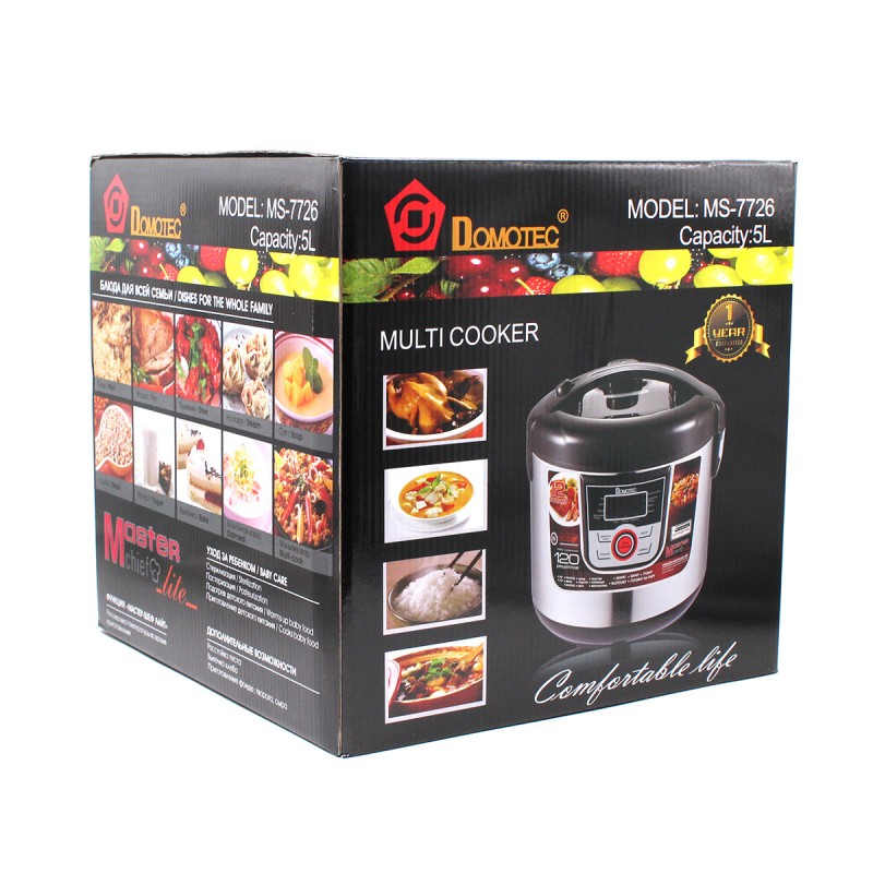 Мультиварка DOMOTEC MS-7726 Black (5л. 12 прог. 1500Вт) Мультиварка DOMOTEC MS-7726 Black (5л. 12 прог. 1500Вт)