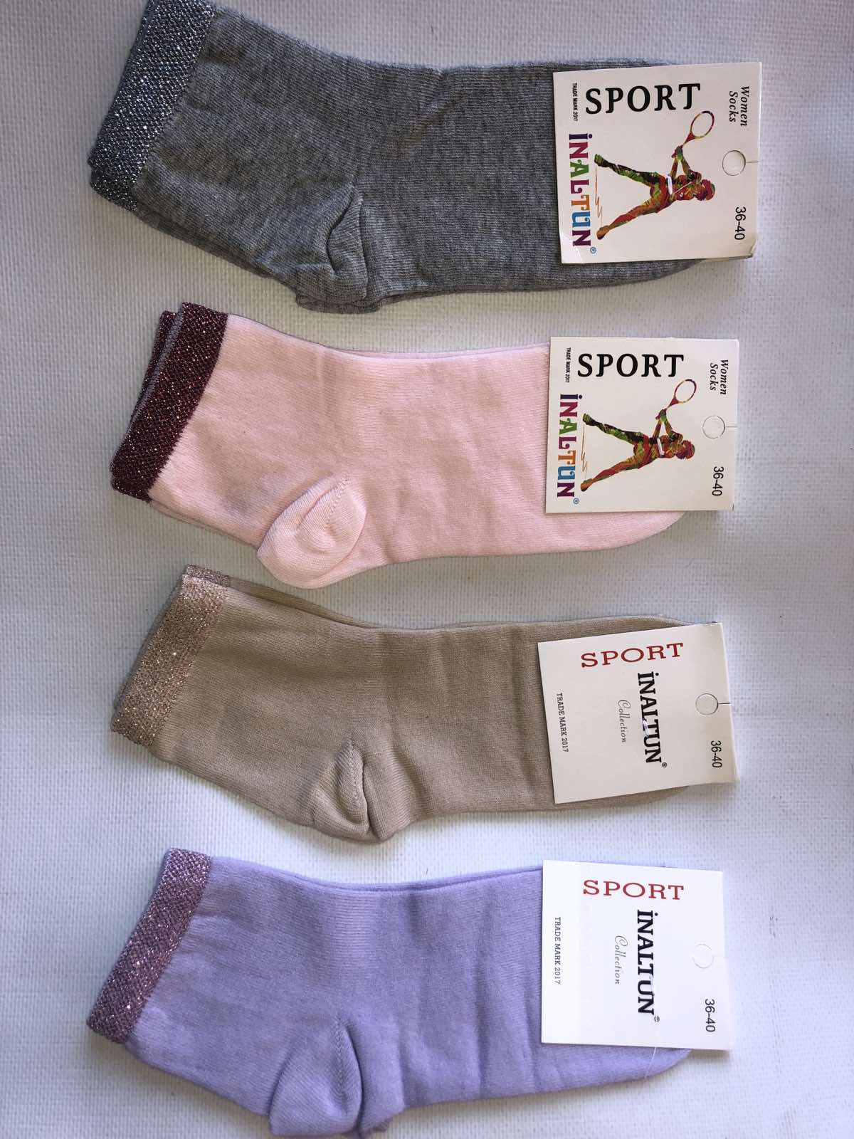 Носки INALTUN ликра хлопок средняя женская 36-40 с люрексом . Цвет : ассорти . Производство Турция Носки INALTUN ликра хлопок средняя женская 36-40 с люрексом . Цвет : ассорти . Производство Турция