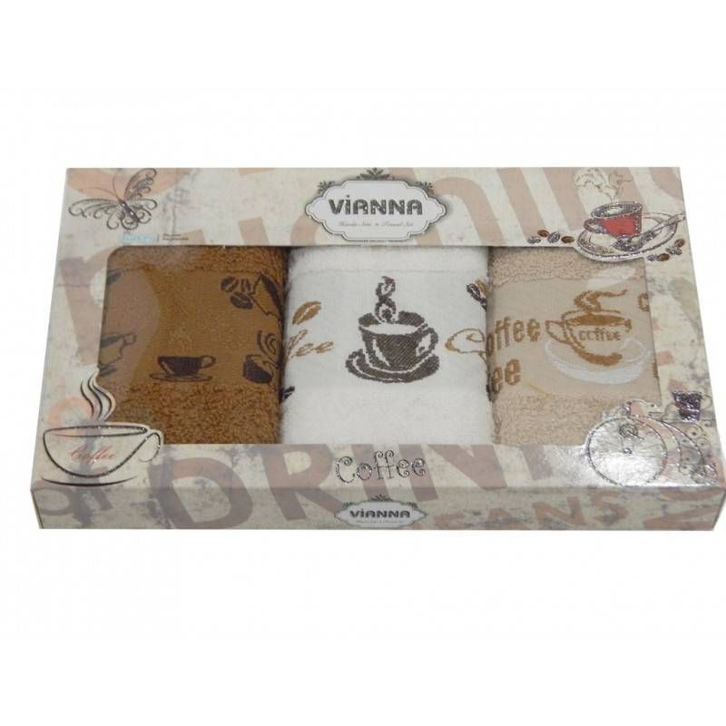 Салфетки махровые Vianna (кофе) 30*50 3 штуки, в ассортименте Салфетки махровые Vianna (кофе) 30*50 3 штуки, в ассортименте