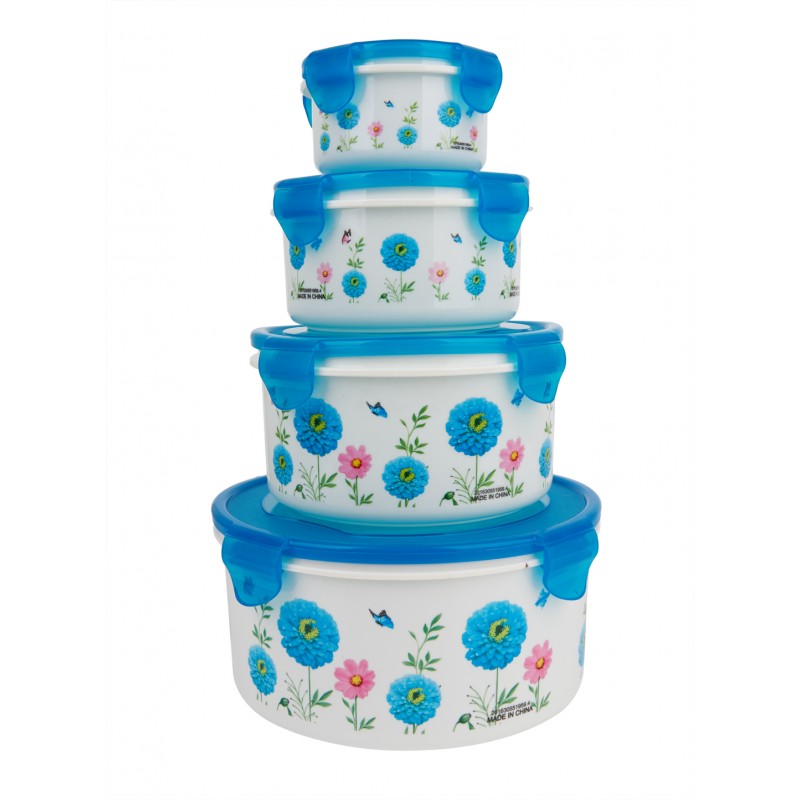 Судок UNIQUE UN-1512 4шт/наб пластик/узор Судок UNIQUE UN-1512 4шт/наб пластик/узор