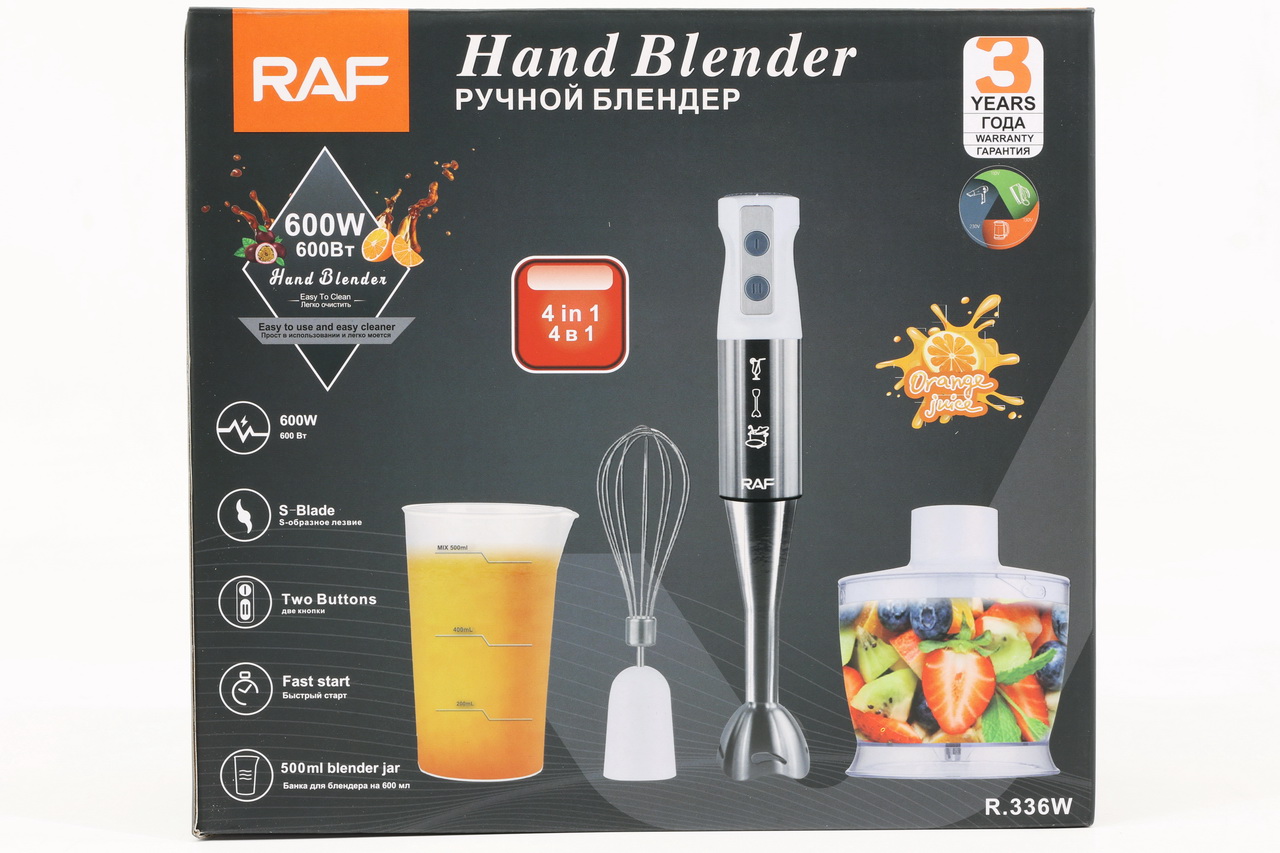 336 Ручной блендер 4 в 1/600 Вт RAF 336 336 Ручной блендер 4 в 1/600 Вт RAF 336