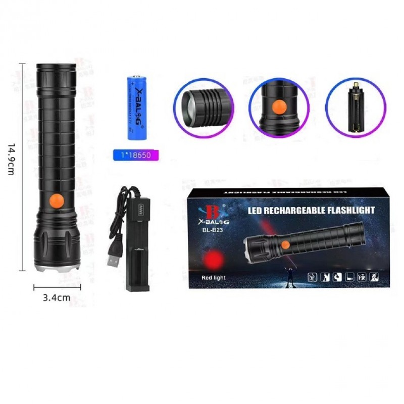 Фонарик ручной с красным светом Bailong BL-HB23 Фонарик ручной с красным светом Bailong BL-HB23
