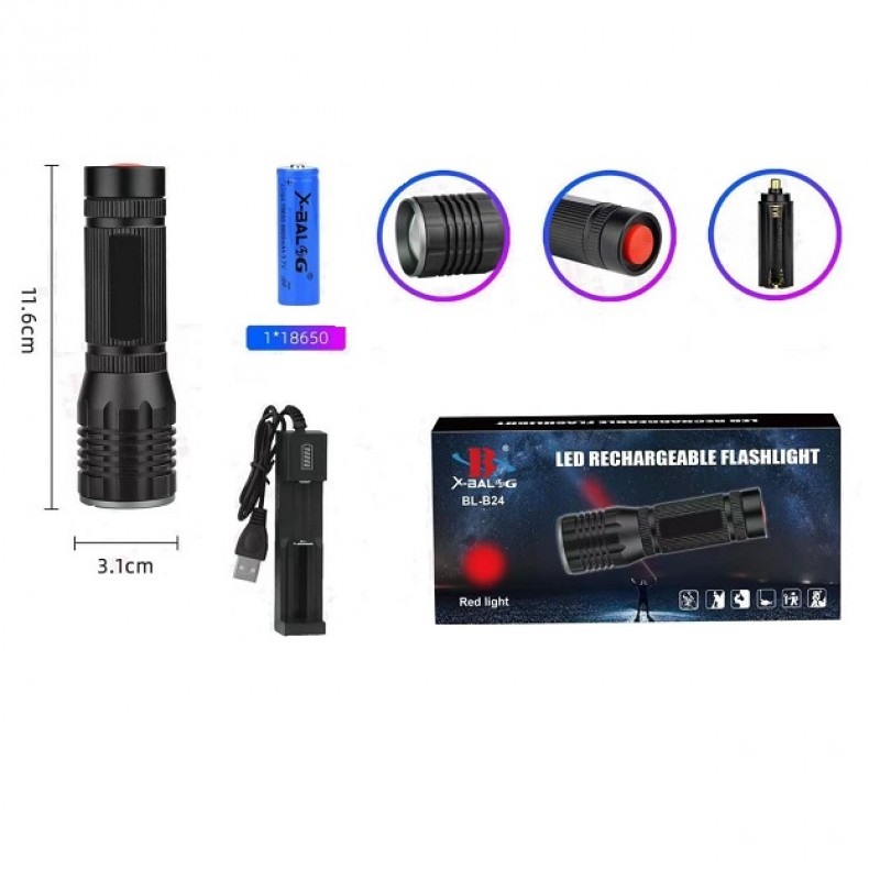 Фонарик ручной с красным светом Bailong BL-HB24 Фонарик ручной с красным светом Bailong BL-HB24