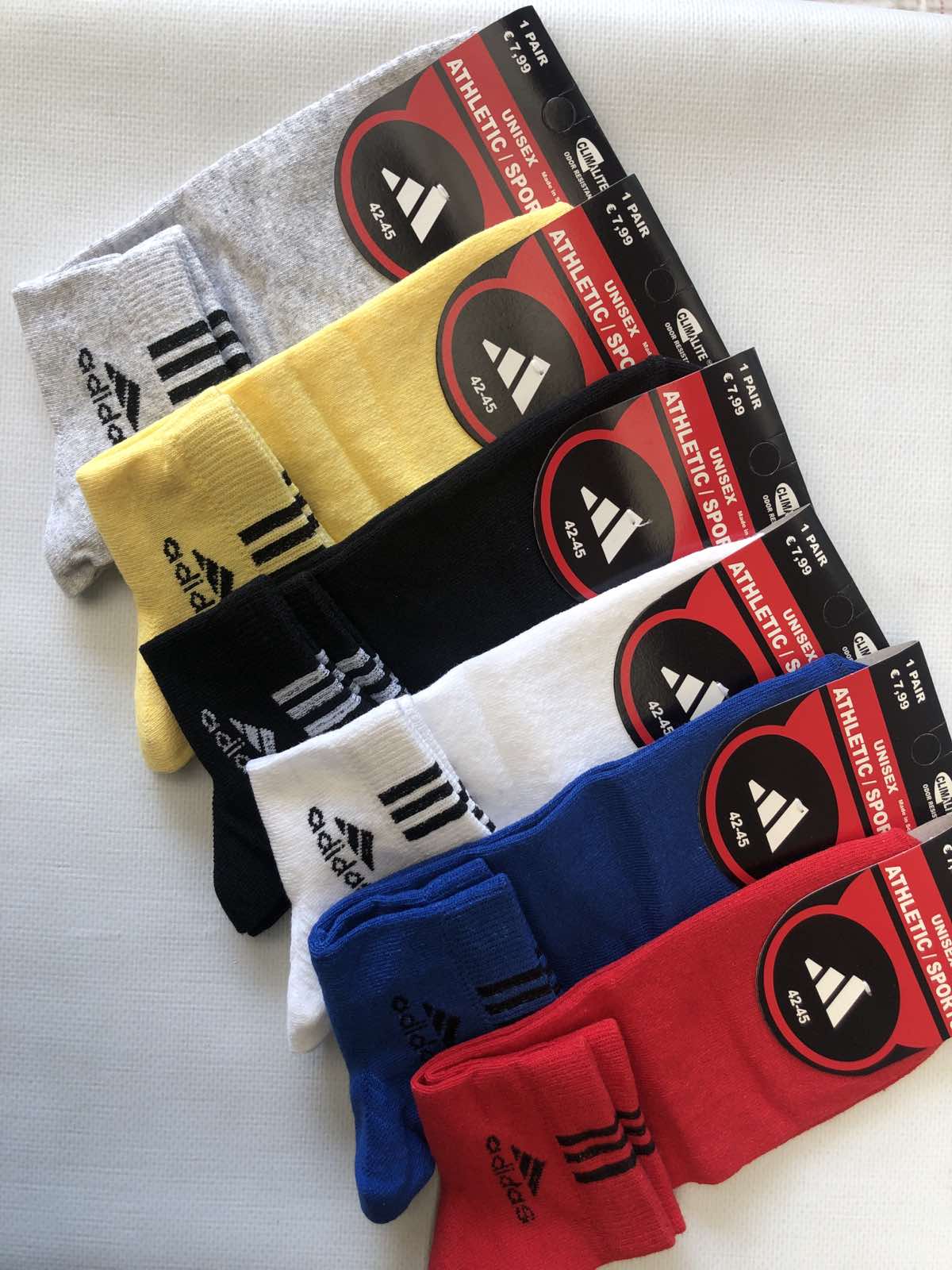 Носки ADIDAS ликра хлопок полусредние 42-45. Цвет: яркие ассорти. Производитель: Турция Носки ADIDAS ликра хлопок полусредние 42-45. Цвет: яркие ассорти. Производитель: Турция