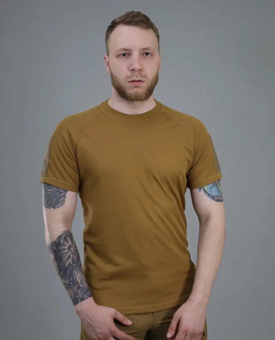 Футболка прямая Cool-Max велкро Койот, размеры 44-62 Футболка прямая Cool-Max велкро Койот, размеры 44-62