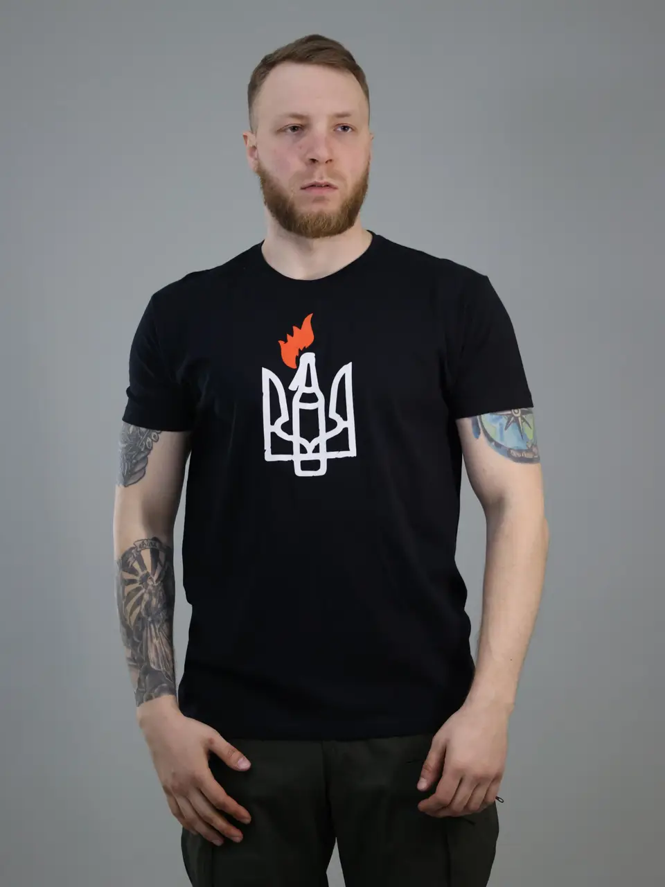 Футболка принт по центру "Патриот" Чёрная, размеры L-M-XL-2XL Футболка принт по центру "Патриот" Чёрная, размеры L-M-XL-2XL