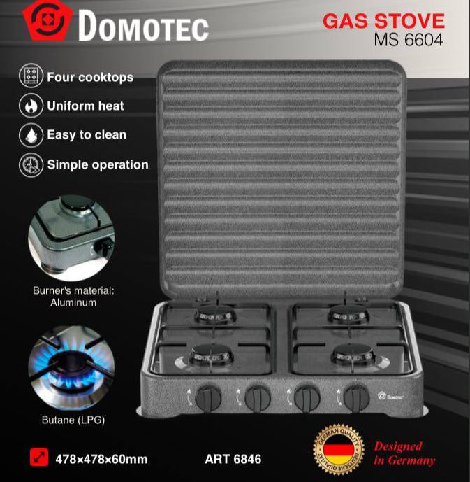 Плита газовая Domotec MS-6604 4кф. (Серый) Плита газовая Domotec MS-6604 4кф. (Серый)
