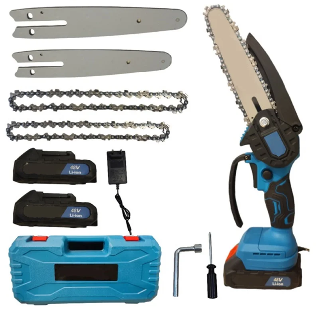 Аккумуляторная цепная пила с 2 шинами DOMOTEC Chain Saw 6'' and 8 " Аккумуляторная цепная пила с 2 шинами DOMOTEC Chain Saw 6'' and 8 "