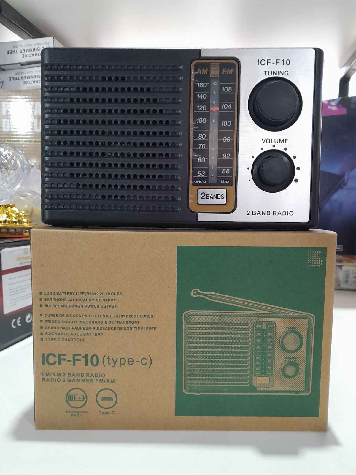 Радиоприемник ICF-F10 (аккумуляторный, сеть type-c, от батареек 2шт R20, разъем для наушников) Радиоприемник ICF-F10 (аккумуляторный, сеть type-c, от батареек 2шт R20, разъем для наушников)