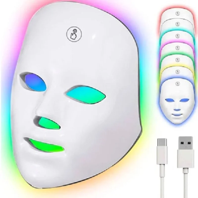 Светодиодная LED маска для лица 7в1 с цветной светотерапией Светодиодная LED маска для лица 7в1 с цветной светотерапией