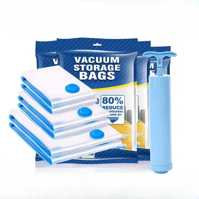 Набор вакуумных пакетов для одежды 10 шт с насосом Набор вакуумных пакетов для одежды 10 шт с насосом