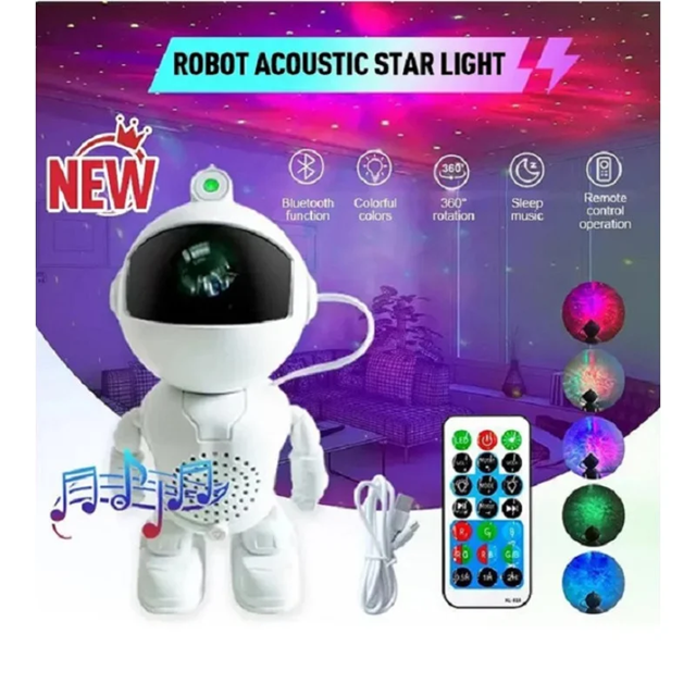 Ночник проектор звездного неба с колонкой Robot Astronaut Ночник проектор звездного неба с колонкой Robot Astronaut