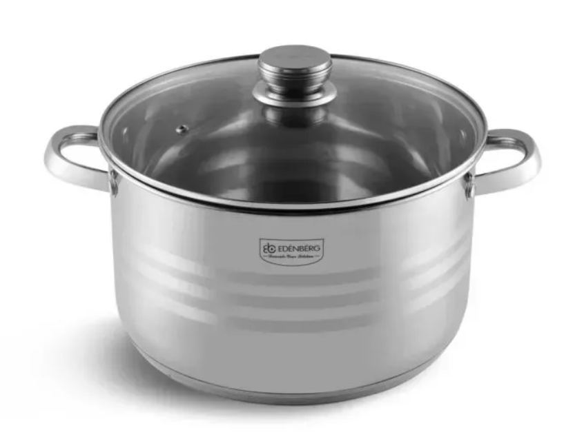 Кастрюля Edenberg EB-3023 из нержавеющей стали на с крышкой, 20,3л. (36 x 20 см.) Кастрюля Edenberg EB-3023 из нержавеющей стали на с крышкой, 20,3л. (36 x 20 см.)