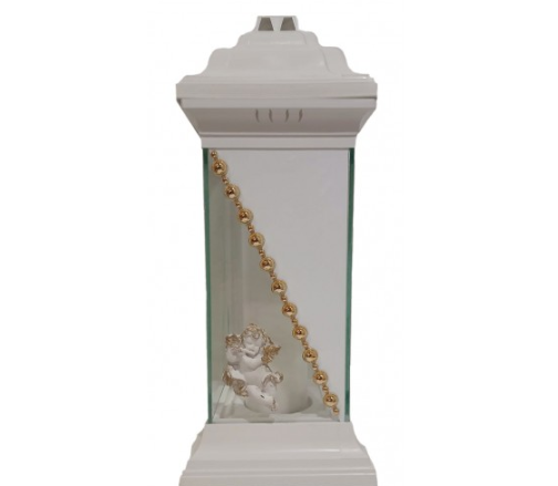 Лампадка стеклянная на 120 часов Каплычка белая "Ангел лепка" Лампадка стеклянная на 120 часов Каплычка белая "Ангел лепка"