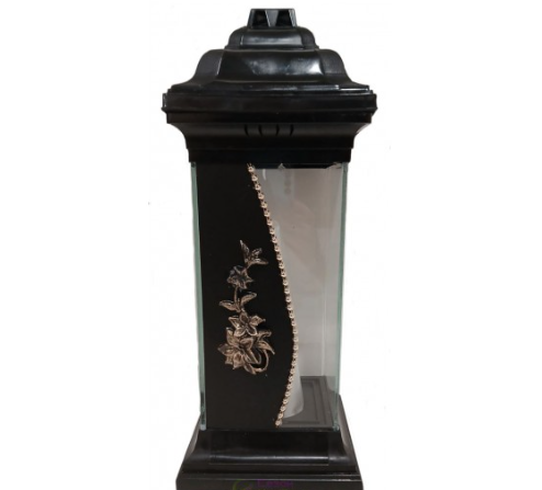 Лампадка стеклянная на 120 часов Каплычка черная "Нарциссы" Лампадка стеклянная на 120 часов Каплычка черная "Нарциссы"