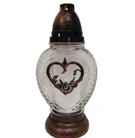 Лампадка стеклянная на 60 часов "Сердце" Лампадка стеклянная на 60 часов "Сердце"