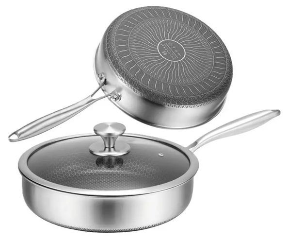 Глубокая сковорода Edenberg B-13062 из нержавеющей стали с крышкой с антипригарным покрытием 26 см Глубокая сковорода Edenberg B-13062 из нержавеющей стали с крышкой с антипригарным покрытием 26 см