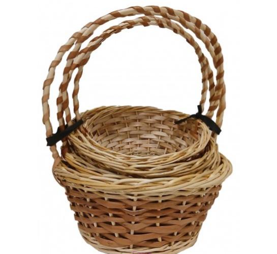 Плетеные Круглые корзины из лозы d-29см (набор из 4 шт) Плетеные Круглые корзины из лозы d-29см (набор из 4 шт)