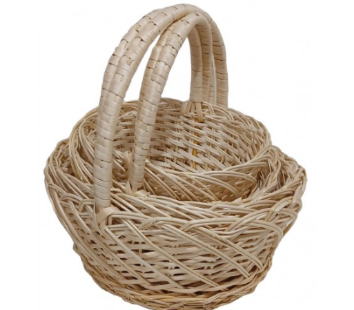 Плетеные Белые пасхальные корзины из лозы (набор из 4 шт) Плетеные Белые пасхальные корзины из лозы (набор из 4 шт)