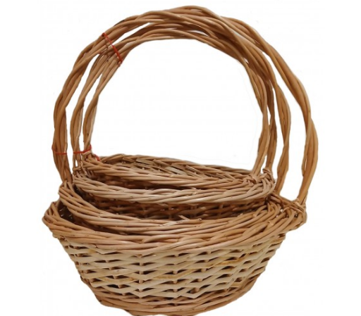 Плетеные Круглые корзины из лозы d-40см (набор из 4 шт) Плетеные Круглые корзины из лозы d-40см (набор из 4 шт)