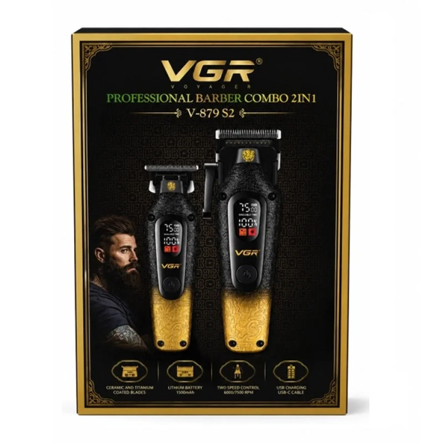 Набор для стрижки волос 2в1 VGR V-879 S2 GOLD/BLACK Набор для стрижки волос 2в1 VGR V-879 S2 GOLD/BLACK