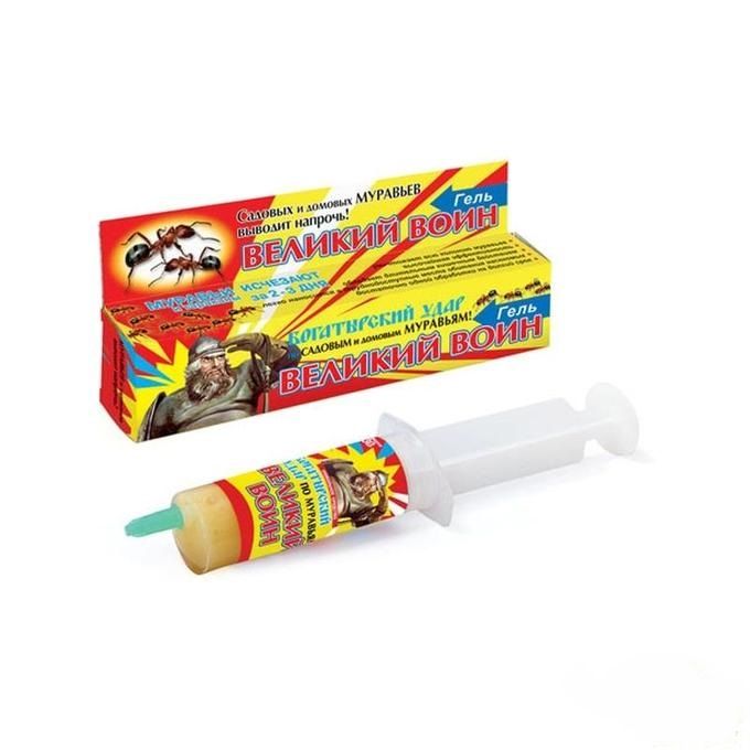 Великий воин гель-шприц 30 г, против садовых и домашних муравьев Великий воин гель-шприц 30 г, против садовых и домашних муравьев
