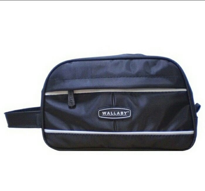 Барсетка на каждый день горизонтальная Wallaby 2100, черная и синяя Барсетка на каждый день горизонтальная Wallaby 2100, черная и синяя