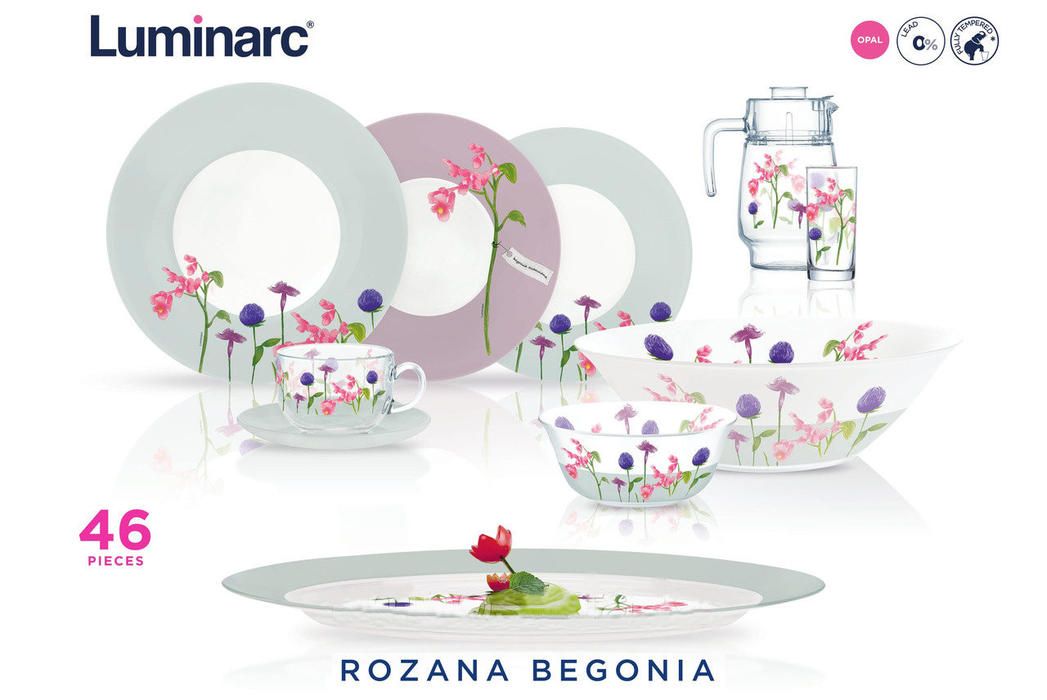 Сервиз Luminarc ROSANA Begonia /46пр. N2143 Сервиз Luminarc ROSANA Begonia /46пр. N2143