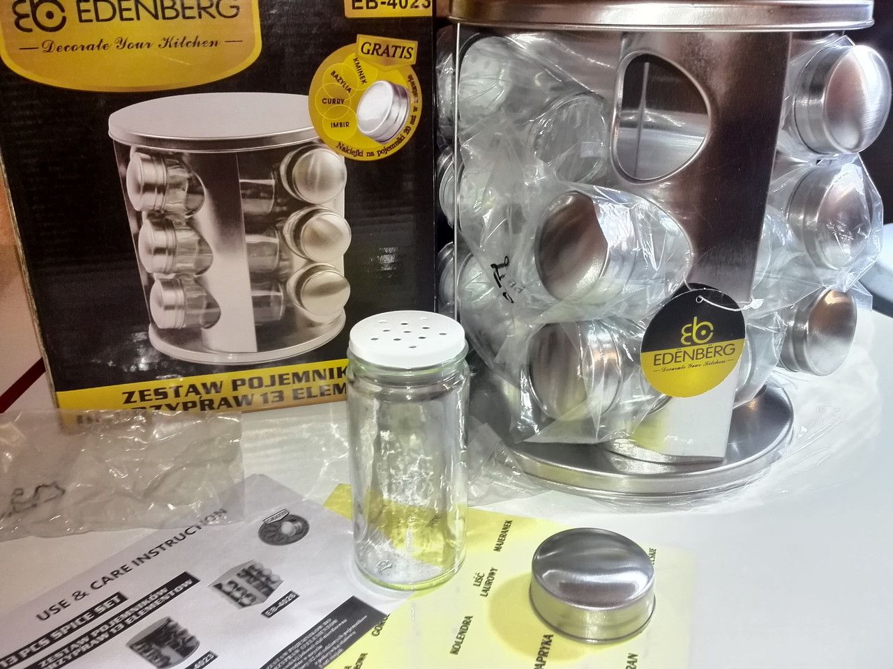 Набор для специй (12 шт.) с вращающейся подставкой EDENBERG EB-4023 Набор для специй (12 шт.) с вращающейся подставкой EDENBERG EB-4023