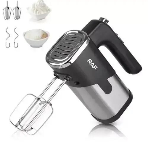 Миксер ручной кухонный RAF R. 6630 на 5 скоростей, электрический бытовой миксер для взбивания теста Миксер ручной кухонный RAF R. 6630 на 5 скоростей, электрический бытовой миксер для взбивания теста