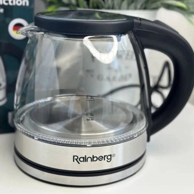 Электрочайник стеклянный Rainberg RB-2251 - 1л бесшумный Электрочайник стеклянный Rainberg RB-2251 - 1л бесшумный